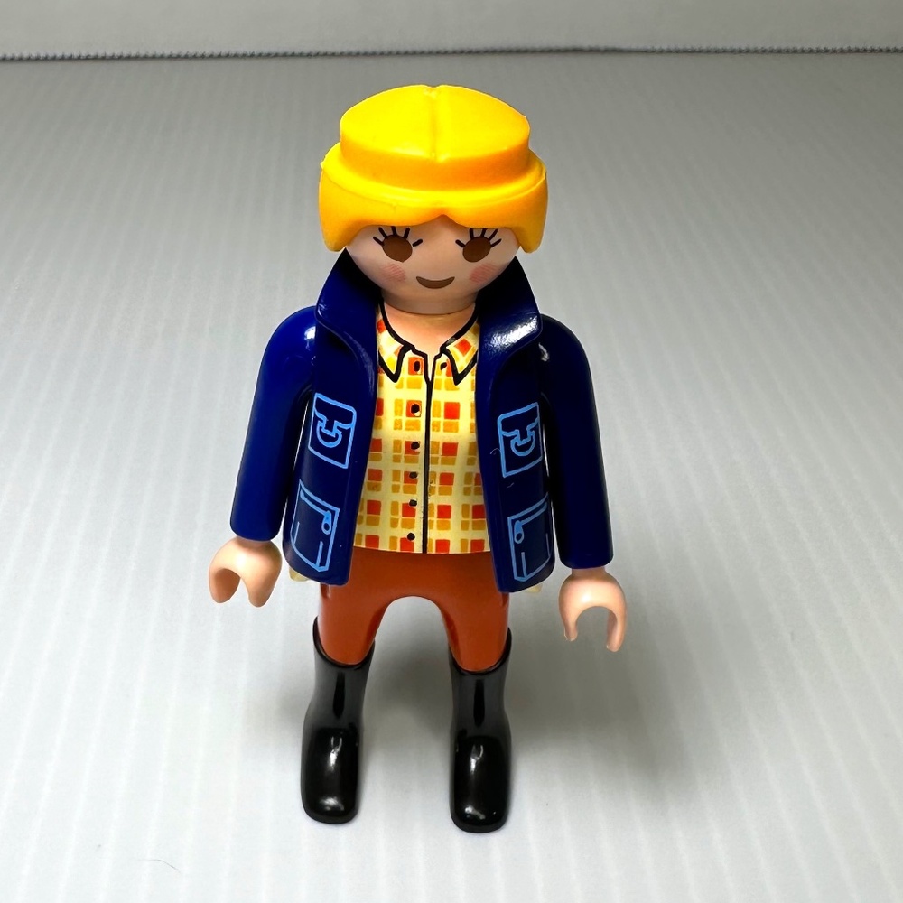 PLAYMOBIL Figure LADY MOM WOMAN Equestrian Horse Riding Ranch Farm Rider blue